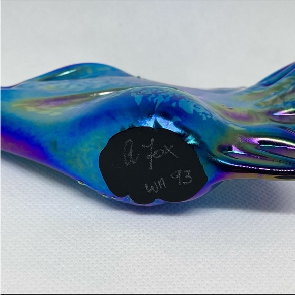 WHIMSICAL ARTISAN CREATED STONE - BLUE FISH ~ Artist Signed 1993 - Picture 2 of 9